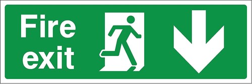 Fire exit down - , running
