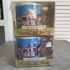 2 x Coronation Street Granada Studios Vintage 1995 Nostalgic Musical Mug
