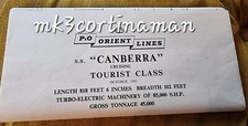 S.S. Canberra Tourist Class