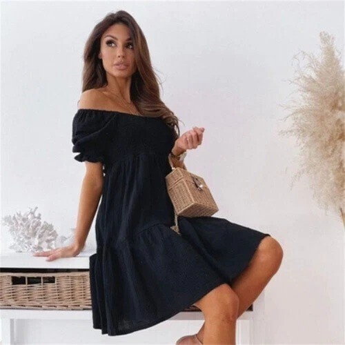 Womens summer ruffle dress - ruffle,