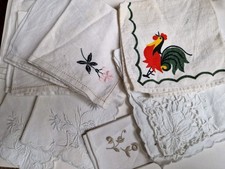  9 Vintage Linen Napkins 