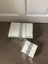 JM by Julien Macdonald Set Of 2 Glass Trinkets Boxes With Band Of Crystals