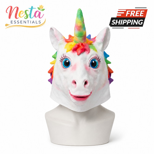 Rainbow unicorn full head - rainbow,