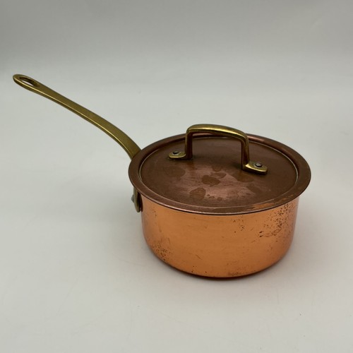 Small copper sauce potpan with - small,
