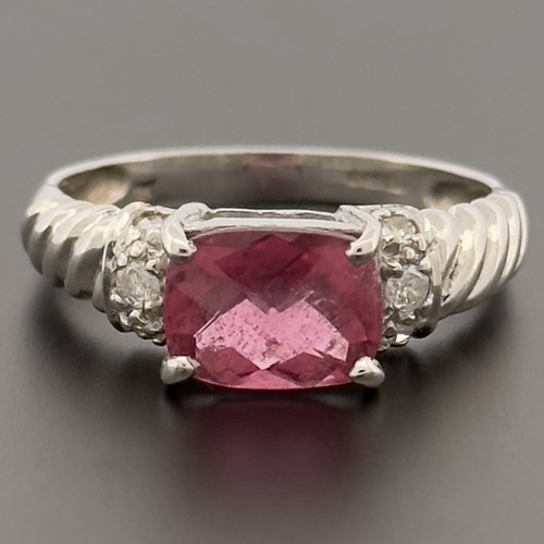 9ct white gold rubellite - white,