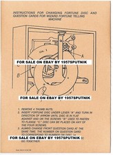 Wizard Fortune Teller Machine Disc Installation Sticker Question Card Mills Mfg