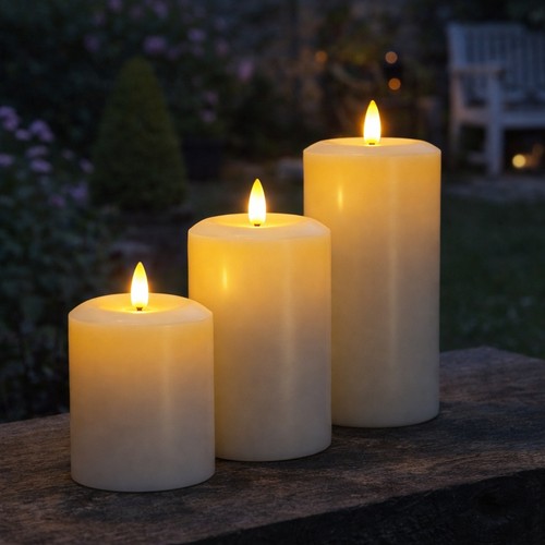 Led faux flame pillar - pillar, candles