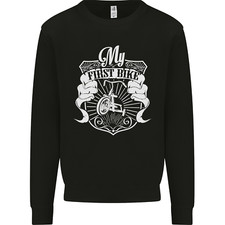 First Bike Funny Biker Motorbike Motorcycle Mens Sweatshirt Jumper