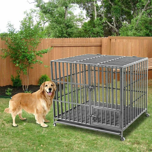 Dog cage thicken steel crates - dog,