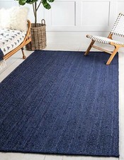 Rug Jute Carpet Navy Blue Dye