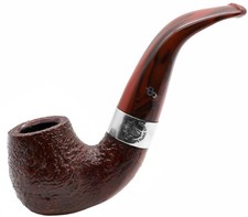 Peterson Irish Harp Sandblast 9mm FILTER Silver Mounted Bent Billiard Pipe (230)