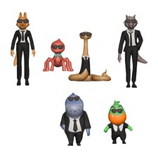 6pcs The Bad Guys Action Figure Toy Wolf Shark Snake Piranha Collectible Doll