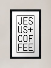 Jesus and Coffee Type in Black