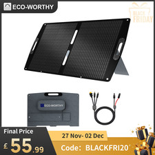 ECO-WORTHY 100W 12V Portable Foldable Folding Solar Panel Camping Power Station