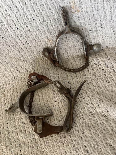 Vintage cowboy boot spurs - boot,