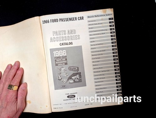 Rare ford parts catalog - ford, 66