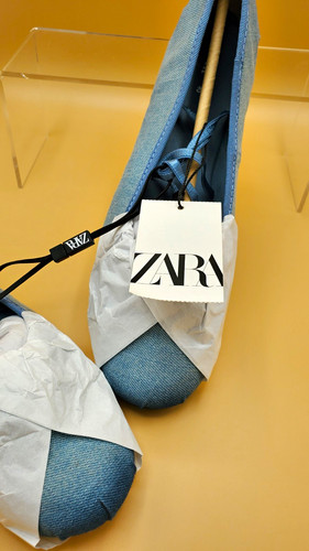 Zara women blue denim ballet - zara,