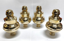 4 x Solid Brass Bed Knobs 6.5"