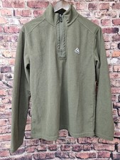 Preloved Men's GALTSAND Khaki Green Polyester 1/4 Zip Jumper UK S - CG C04