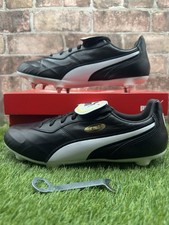 Puma King Top SG Football Boots Men's Size UK 7 Black White K-Leather 105733-01