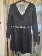 Calvin Klein Black Little Black Dress UK Size Xl/14 /16