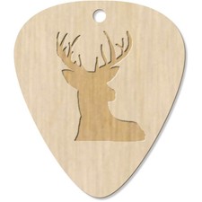 7 x 'Stag Head' Guitar Picks / Pendants (GP00014813)