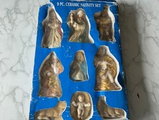 Vintage Jaeger Ceramic 9pc Nativity Set Decorative Christmas