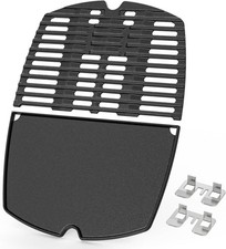 onlyfire Cast Iron Griddle Plate & Cooking Grate Set Weber Q Series 6558 / 7644
