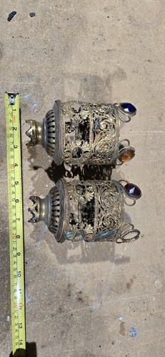 Antique oil lamp shade - lamp,