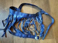Blue halter and rope; blue lunge line; blue fly fringe, blue haynet