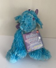 Russ Berrie Shining Stars Sparkle 8” Winter Blue Purple Dragon Cuddly Soft Toy