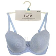 Ladies Underwired Padded Bra Blue Marl T-shirt Bra Teenage Supersoft Lace Girls