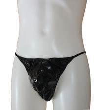 PVC Underpants Slips Jock Jockstrap Briefs Mens Plastic Underwear Shiny Black