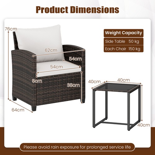 Rattan patio conversation set - patio,