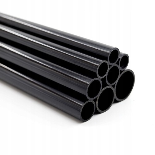 Black pvc round - round, tube