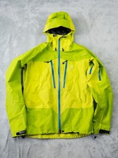 Haglofs Vassi Spinx GoreTex Green Jacket Men’s Size Large Green Yellow Hooded