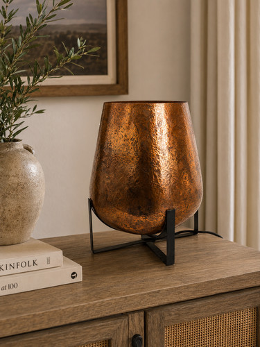 Small copper votive - light, slim