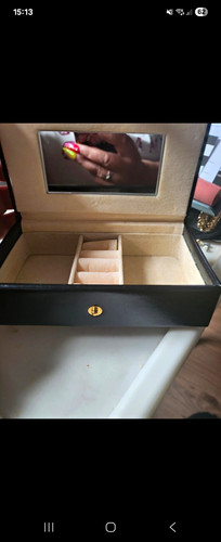 Faux leather jewellery box - leather,