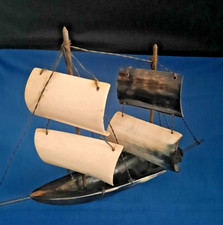 Vintage Horn Carved Sailing
