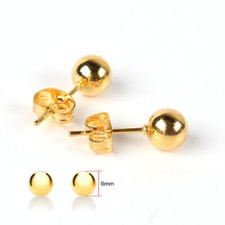 9ct Solid Gold Pair Ball Round