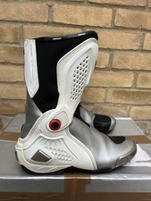 Dainese Torque Pro Out Leather Motorcycle Boots 11.5uk Silver White Track Road