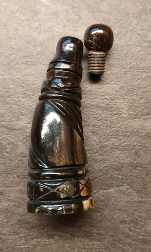 Vintage horn powder flask - horn,