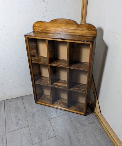 Vintage rustic wood wall curio - wood,