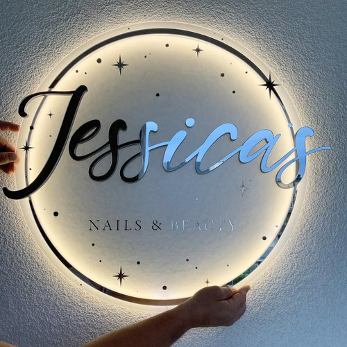 Custom round acrylic led logo - round,