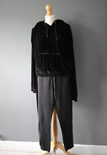 Victoria's Secret PINK Black Velvet Block Tracksuit Set Size L And M