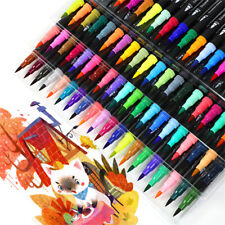 24 Colours Dual Tips Acrylic Paint Marker Pens Fine Liner Pens Crafts Art Gift