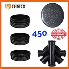 450 Inspection chamber Set 5 inlet Base  3 x Riser  Manhole  Round cover & Frame