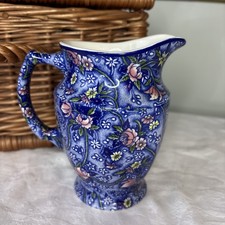 Ringtons - Blue Floral Chintz Pitcher / Jug - 13.5cm Excellent Condition