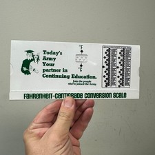 Vtg US ARMY Advertising Fahrenheit Celcius Conversion Scale Slide Rule