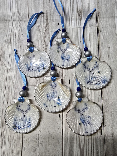 Seashell christmas ornaments - seashell,